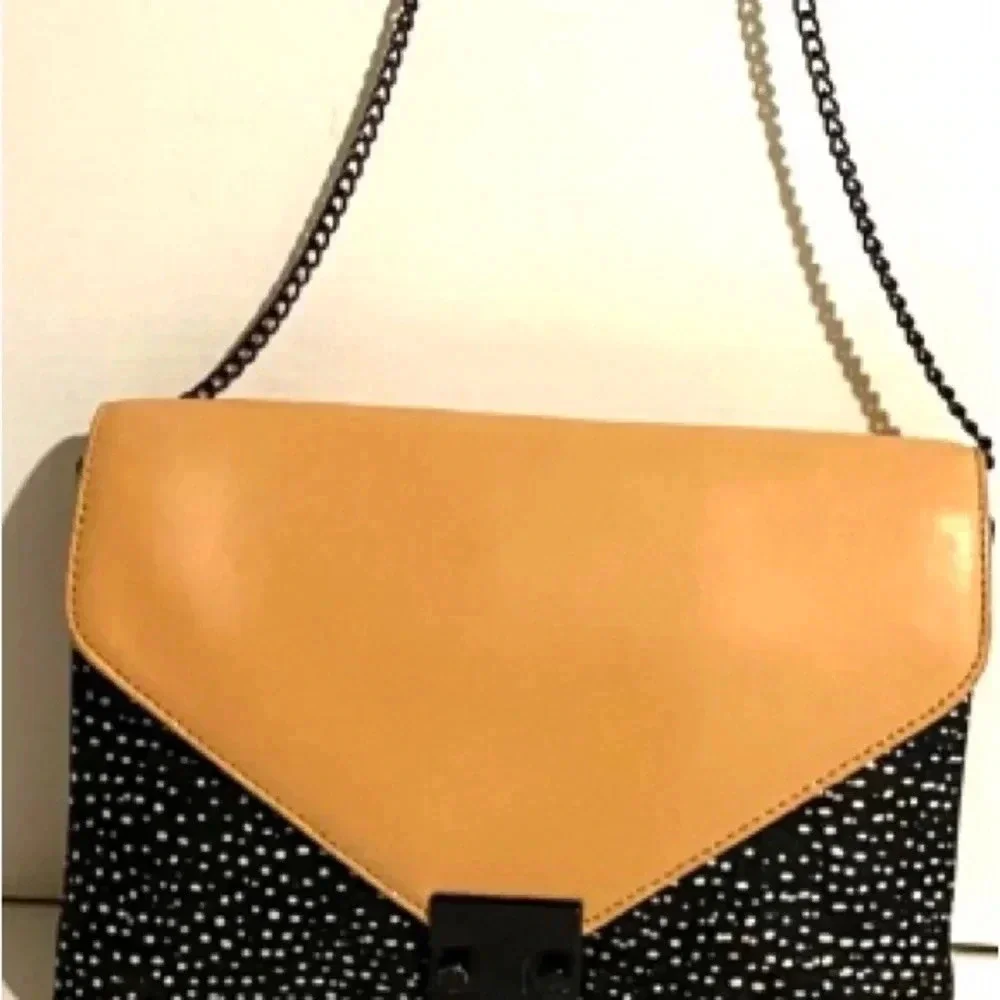 Loeffler Randall multicolors leather/ embossed crossbody handbag